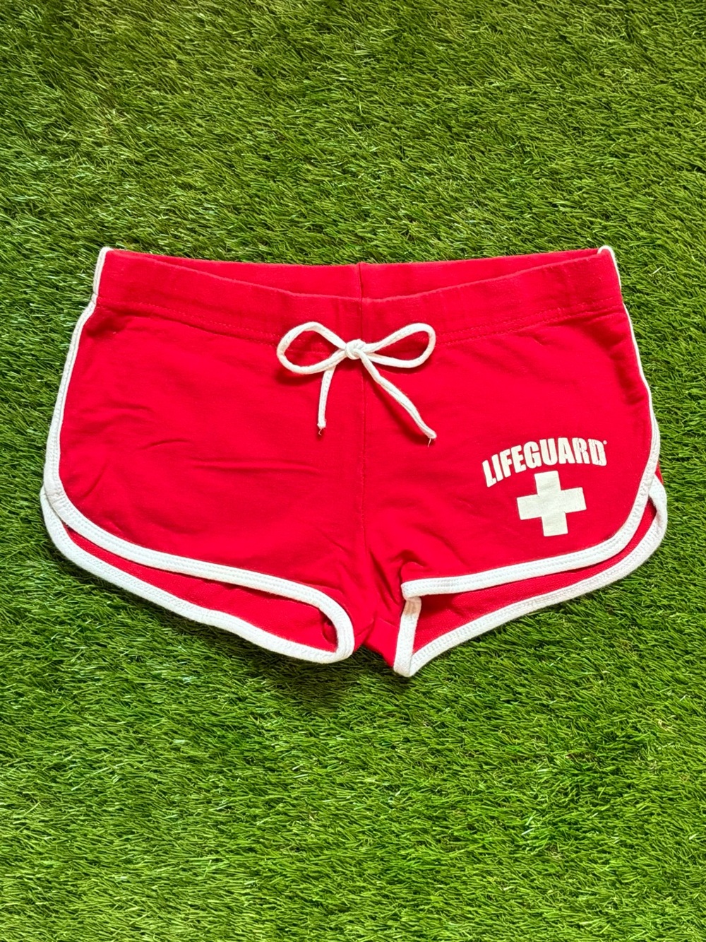 Lifeguard San Diego CA Retro Dolphin Shorts Red White Small